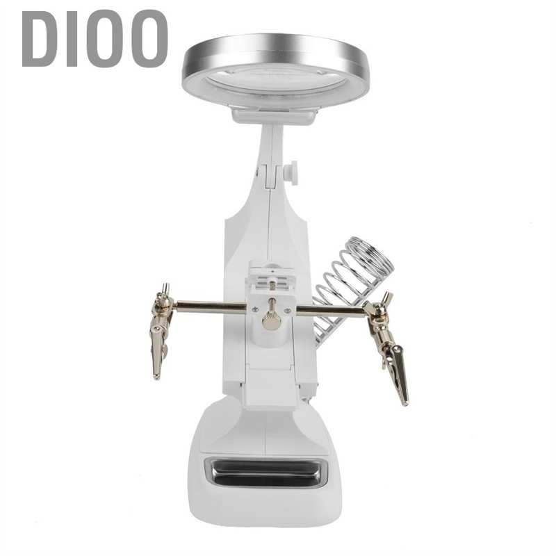 Dioo LED Light Magnifier Stand Table Glass Clamp Station Soldering with 10 pcs White Lights
