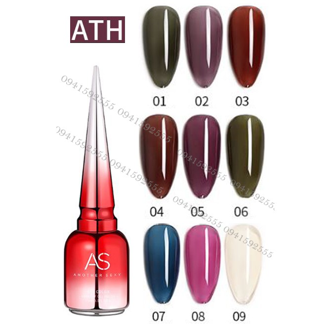 Sơn gel AS THẠCH MỚI mã ATH 9 chai đỏ nhọn 15ml siêu HOT siêu xịn