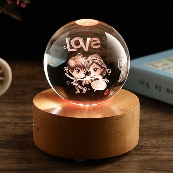 Quà lưu niệm quả cầu pha lê đôi trai gái - Quà tặng sinh nhật -
