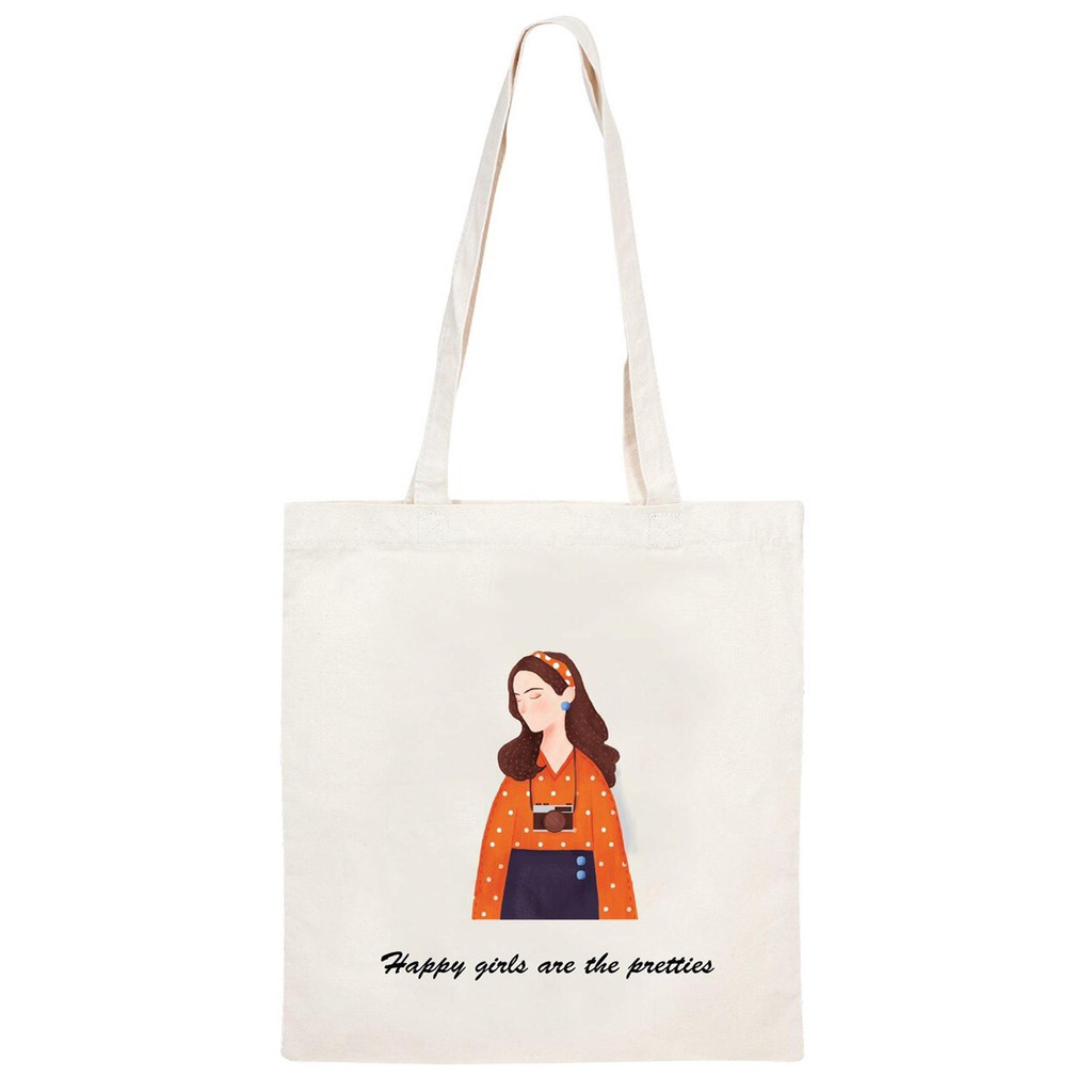 Túi vải bố canvas tote đựng đồ quần áo đeo vai thời trang nhỏ giá rẻ