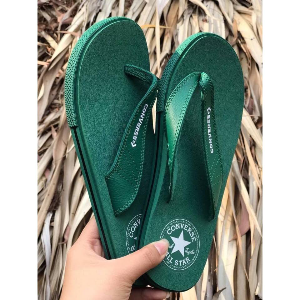 New- Dép Converse xanh full màu quai da chính hãng