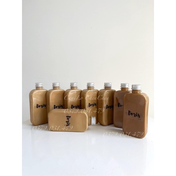 Chai nhựa dáng dẹp ngang size 250ml - 330ml kèm nắp f28