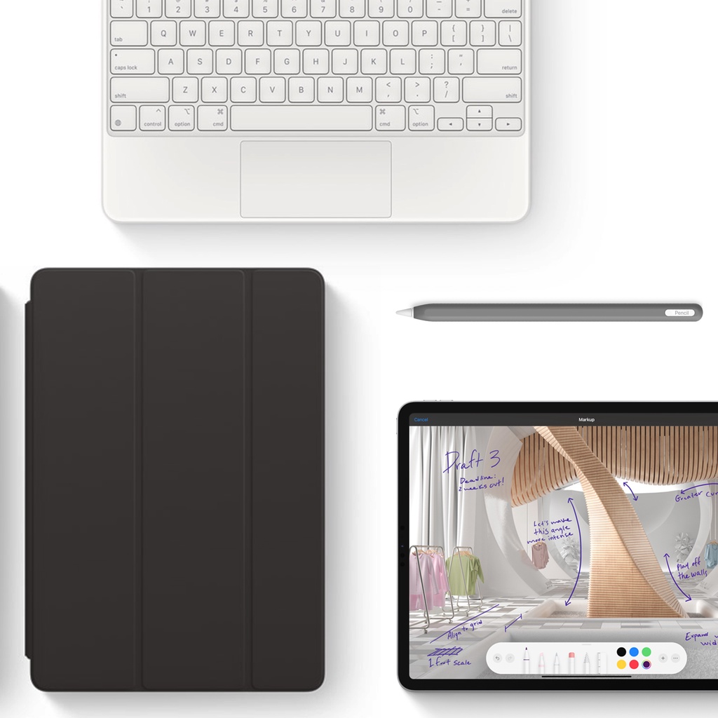 Vỏ Silicon Mềm Có Ngăn Đựng Bút Chì Cho Apple Pencil Thế Hệ Thứ 2 Air 5/4 Pro 11/12.9 Mini 6