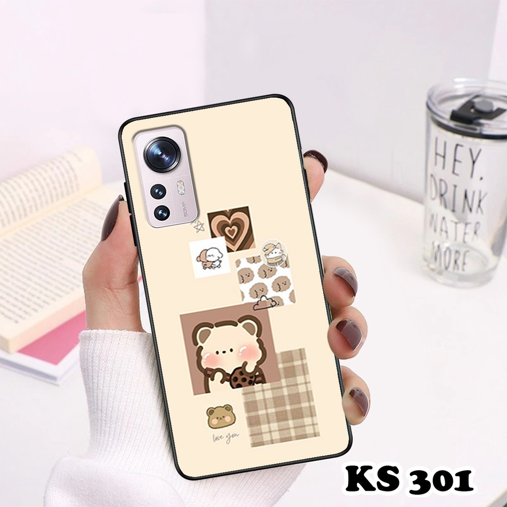 Ốp lưng Xiaomi 12 - Xiaomi 12S - Xiaomi 12 Lite - Ốp in hình gấu &amp; thỏ đang yêu - Lưng nhám viền TPU cao cấp