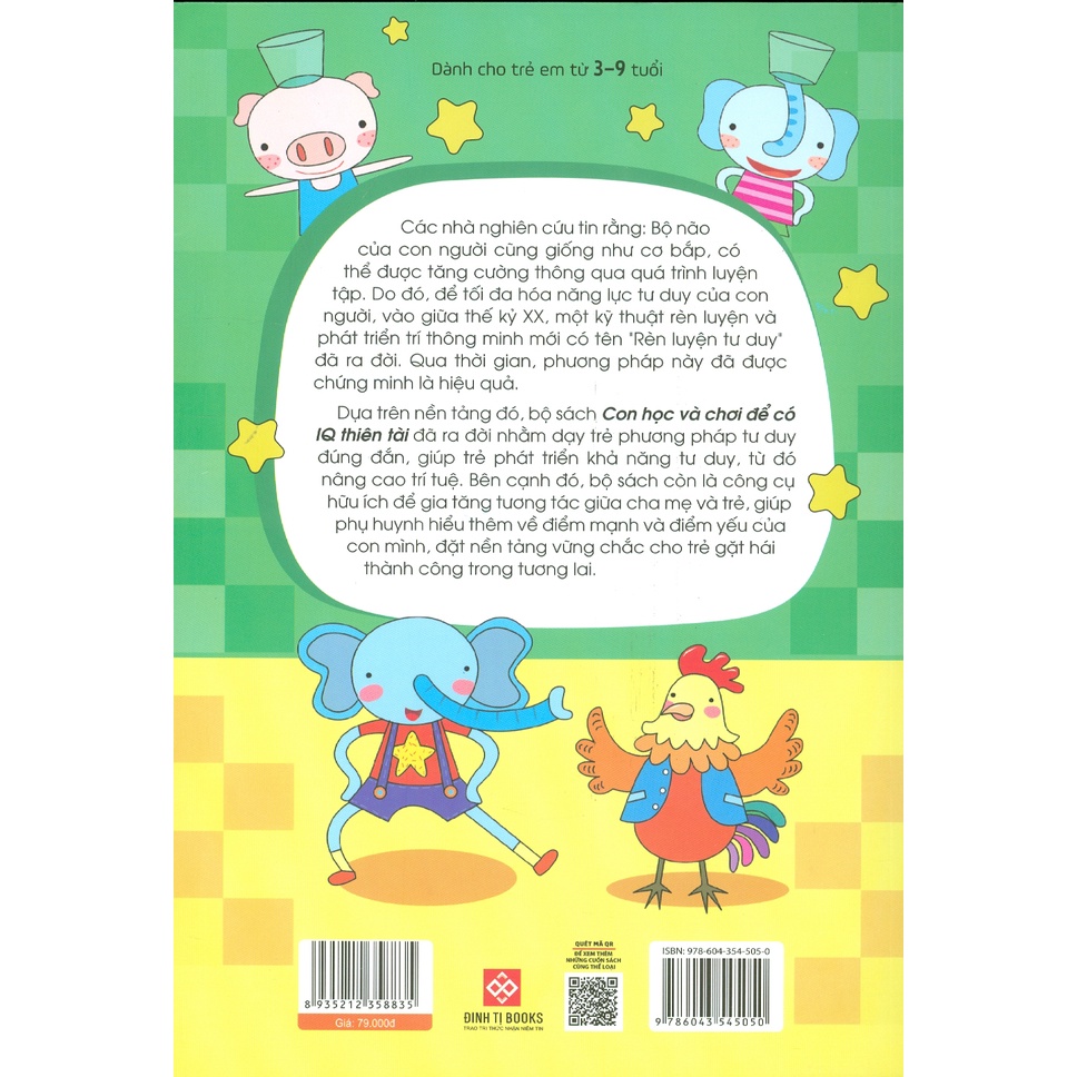Sách - Cùng Con Trưởng Thành - Con Học Và Chơi Để Có IQ Thiên Tài - Khai Thác Tiềm Năng (Dành Cho Độ Tuổi 3-9)