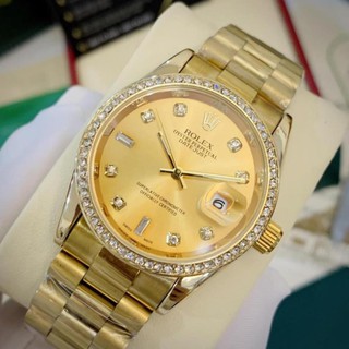 [Chất]  [Bảo hành 12th] Đồng hồ nam Rolex 38mm, mặt tròn đính đá cao cấp DH501 MTP-STORE