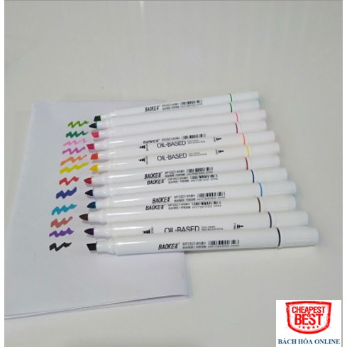 [FREESHIP EXTAR] Bút Marker, Lông Màu, Highlighter, Calligraphy 12 Màu, Nhỏ Gọn, Tiện Lợi, 2 Đầu BaoKe Ms MP2923