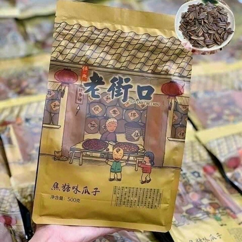 Hướng dương nhà quê tẩm vị caramel/ óc chó/ ngũ vị gói 500g