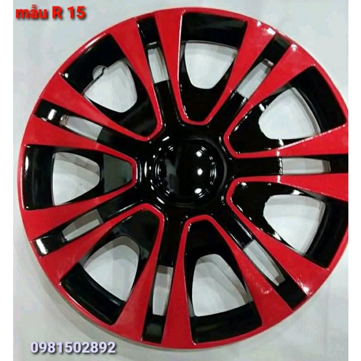 Bộ Ốp Chụp Mâm  Oto R13, R14 - 13, 14 Inch  mẫu thể thao -trắng -xanh - đỏ