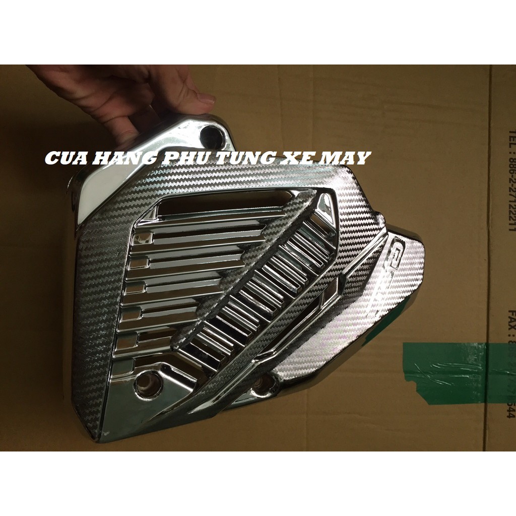 Combo 2 món Bầu e + Quạt gió mạ crom cho Honda Air Blade 2016/ 2017/ 2018/ 2019