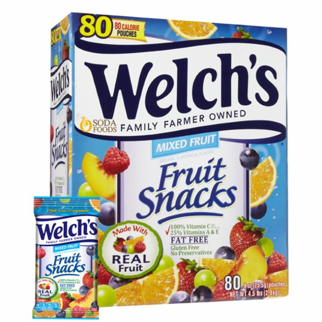 Kẹo Dẻo Welch’S Fruit Snacks Mỹ 80 Gói (Hộp 2 KG - Date 6/2020)