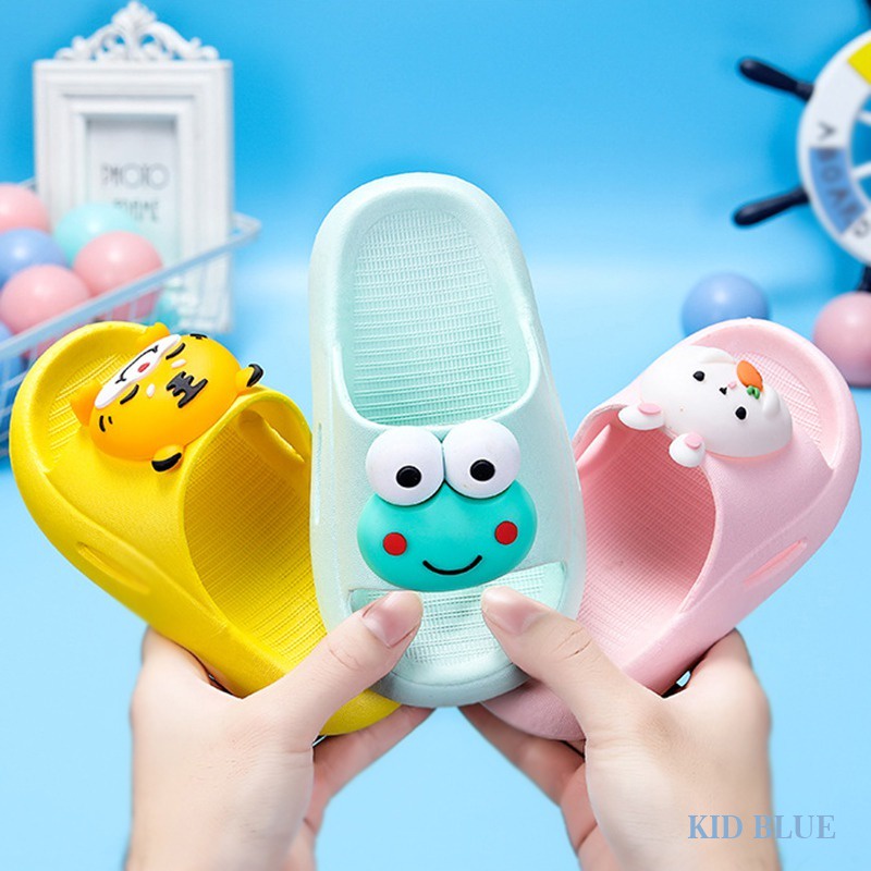 Dép PVC Mềm Chống Trượt In Họa Tiết Hoạt Hình Dễ Thương Phong Cách Hàn Quốc Cho Bé