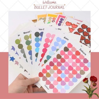 [YB046]Sticker trang trí sổ planner bullet journal nhiều màu sắc
