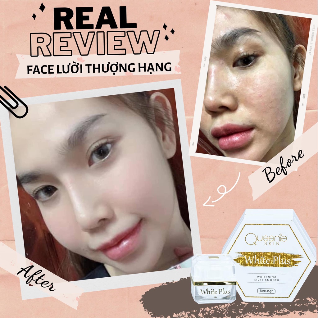 [FreeShip + Tặng Viên Uống Trắng Da] Kem Face Lười Queenie Skin 35gr - Kem Face Lười Thượng Hạng Queenie Skin