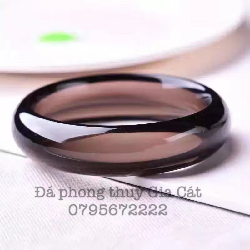 Vòng bản liền thach anh khói Đá phong thuỷ Gia Cát