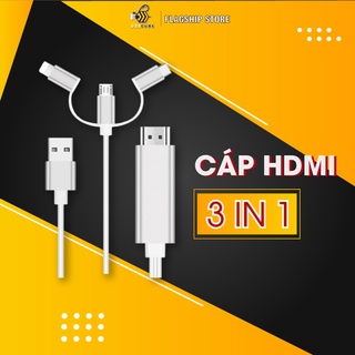 Cáp mhl 3 in 1 hỗ trợ kết nối điện thoại với máy chiếu beecube