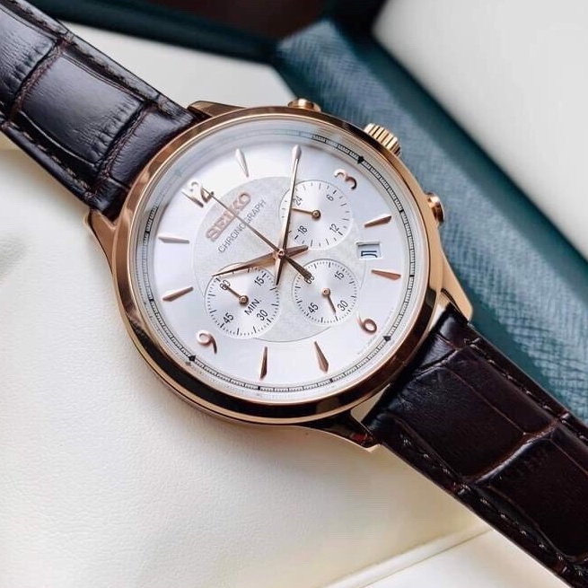 Đồng hồ nam Seiko SSB342P1 kính Hardlex chống xước, chống nước 10 ATM. dây da thời trang cao cấp chính hãng Nhật Bản