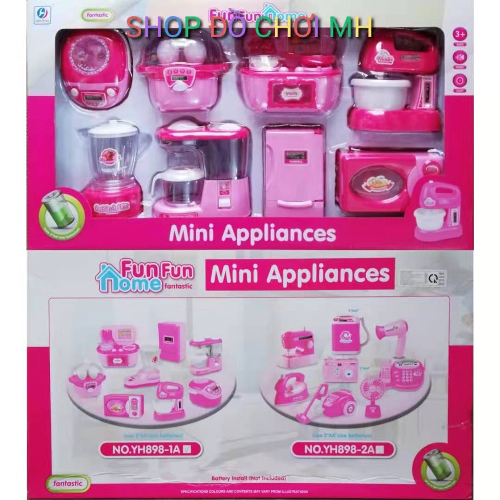 bộ đồ chơi gia dụng 8 món YH898-1A - có chức năng nhạc đen-FunFunhome