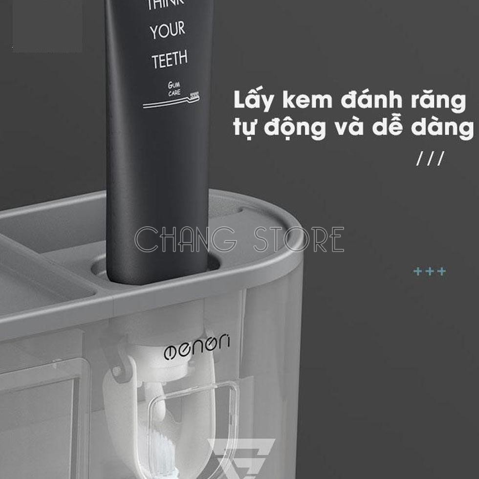 Bộ nhả kem đánh răng tự động cao cấp phân loại 2 cốc, 3 cốc, 4 cốc, Kệ để đồ nhà tắm hút chân không chắc chắn