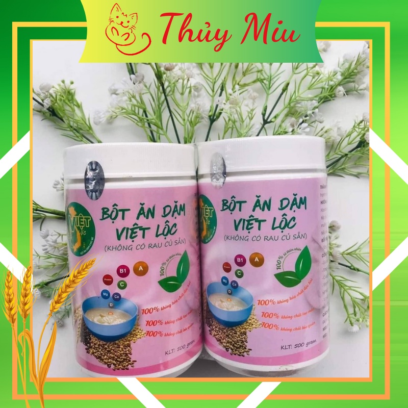 Bột ăn dặm Việt Lộc cho bé từ 4 tháng trở lên( 2 hộp 1 ký ,freeship)