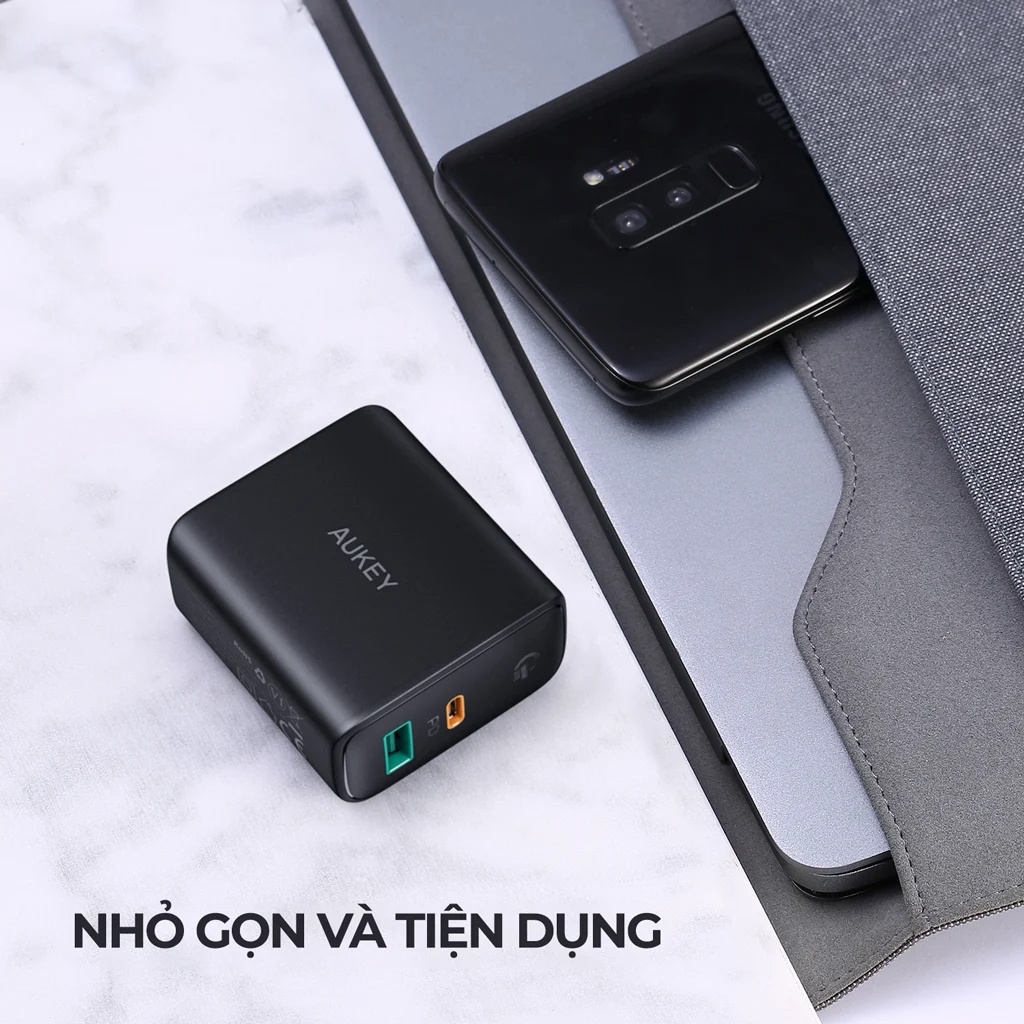 【Giao Hỏa Tốc】Củ Sạc Nhanh AUKEY PA-D1 Type C Power Delivery 30W, USB 12W, Công Nghệ Dynamic Detect - Chính Hãng BH 18T