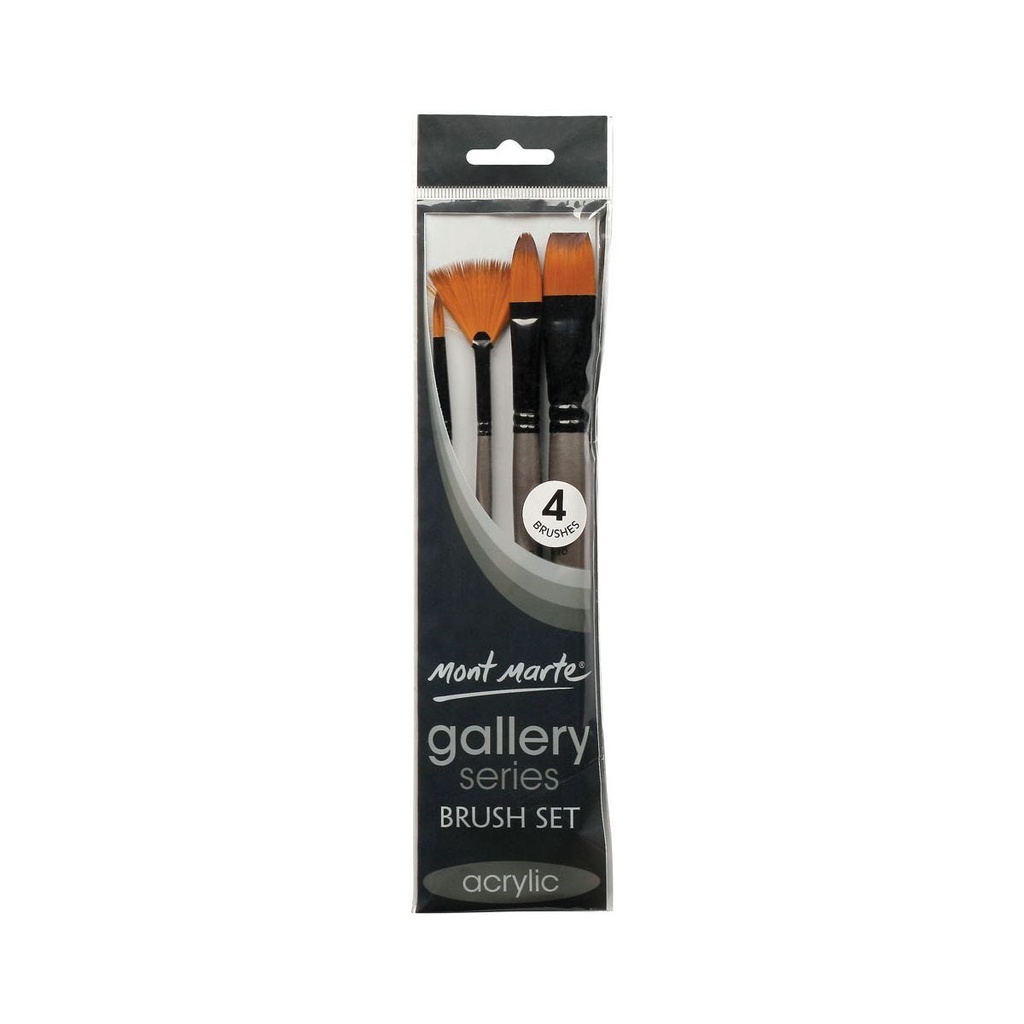 Bộ 4 Cọ Acrylic Mont Marte - Gallery Series Brush Set Acrylic 4pce - BMHS0012