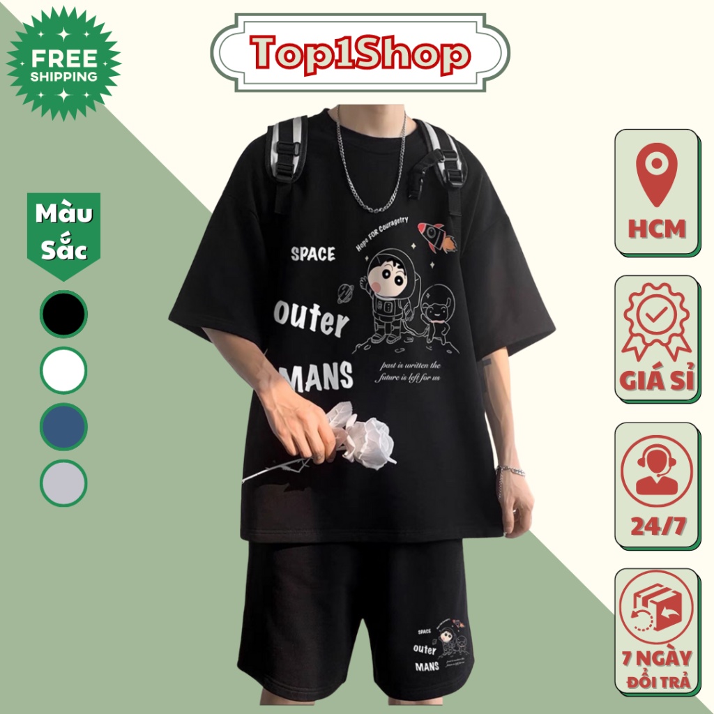 Đồ bộ nam SPACE OUTER MANS chất thun lưới cao cấp size S M L XL mặc nhà ngủ thể thao tập gym siêu mát mùa hè P3