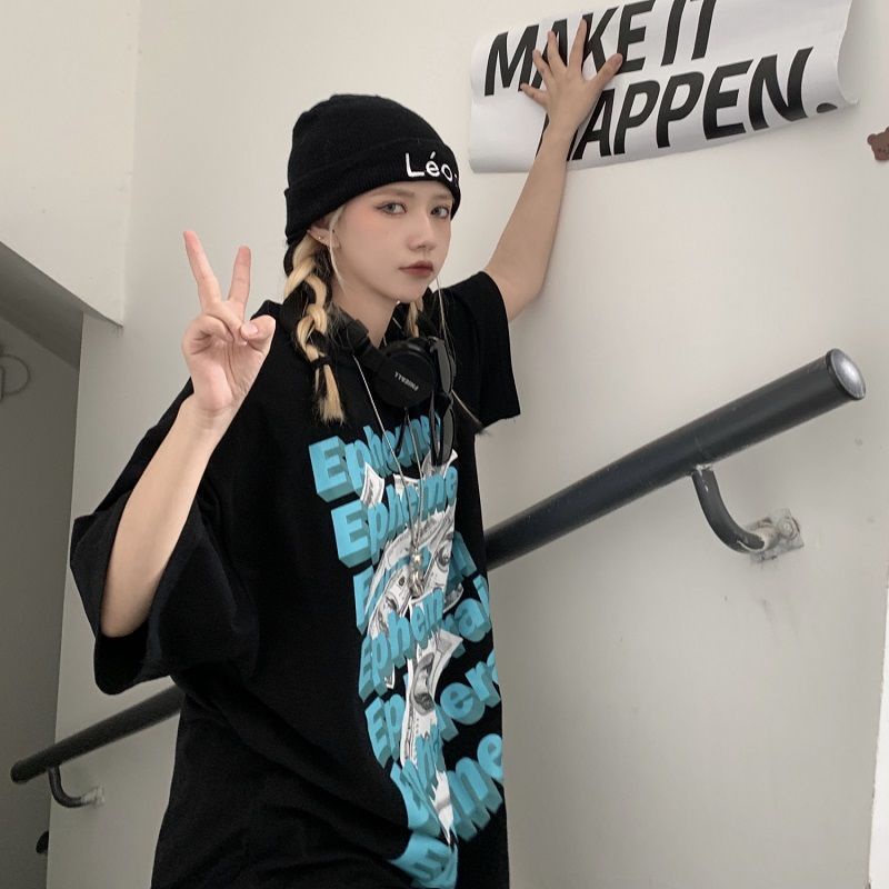 Áo thun tay lỡ unisex, áo phông form rộng Chữ cái 3D | BigBuy360 - bigbuy360.vn