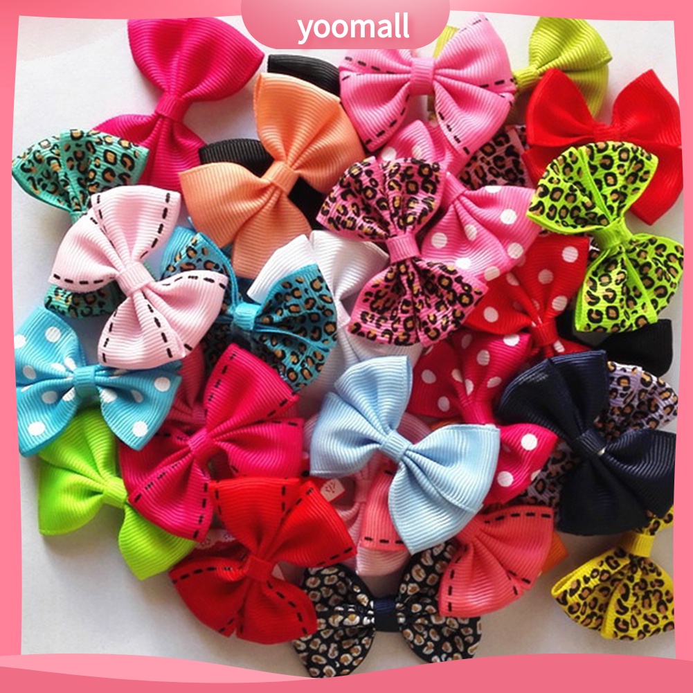 Set 10 kẹp tóc nơ họa tiết chấm bi dễ thương cho bé gái