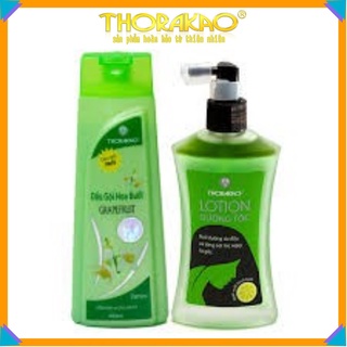 CHÍNH HÃNG BỘ ĐÔI HOÀN HẢO LOTION THORAKAO 120MIL- DẦU GỘI VÀ XẢ HOA BƯỞI THORAKAO 400MIL