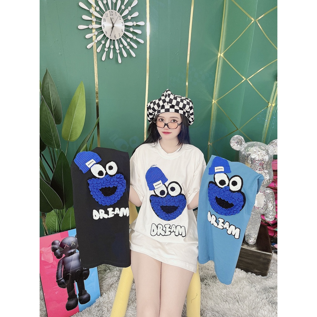Áo Thun Hình Thêu Nổi Mặt Cười Dream Quảng Châu Cao Cấp  - AT10 | BigBuy360 - bigbuy360.vn
