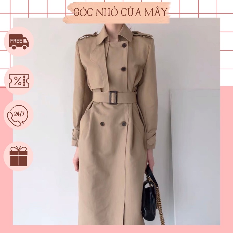 (GNCM2 - ORDER) Áo mangto kaki dáng dài phong cách Hàn Quốc