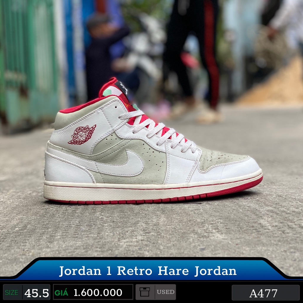 Giày Cũ Jordan 1 Retro Hare  Size 45.5 2hand chính hãng cam kết real trọn đời - Giày Cũ Sài Gòn