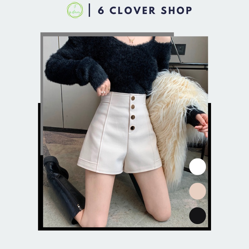 Quần Đùi Nữ Cạp Cao 4 Khuy Dọc Lưng Cao Vải Hàn Cao Cấp Quần Shorts Nữ mã 09