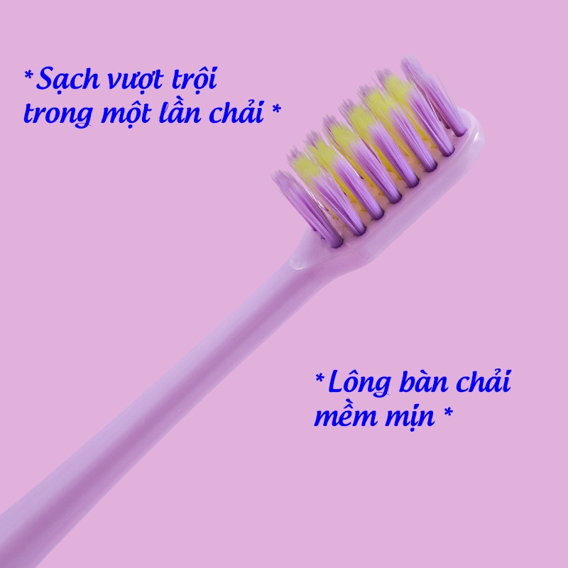 Bàn chải đánh răng lông mềm kháng khuẩn màu kem chăm sóc răng miệng Haoniu AH7
