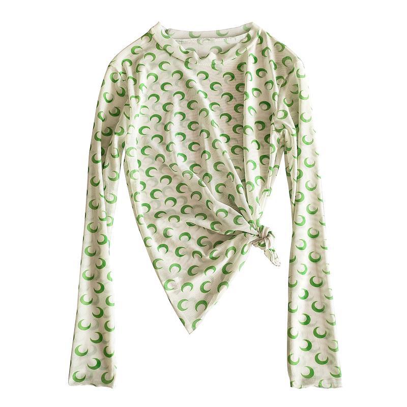 Áo thun tay dài che nắng vải lụa mỏng in họa tiết hoa/mặt trăng/chữ mỹ nữ thời trang mùa hè phong cách hyuna cho bạn nữ