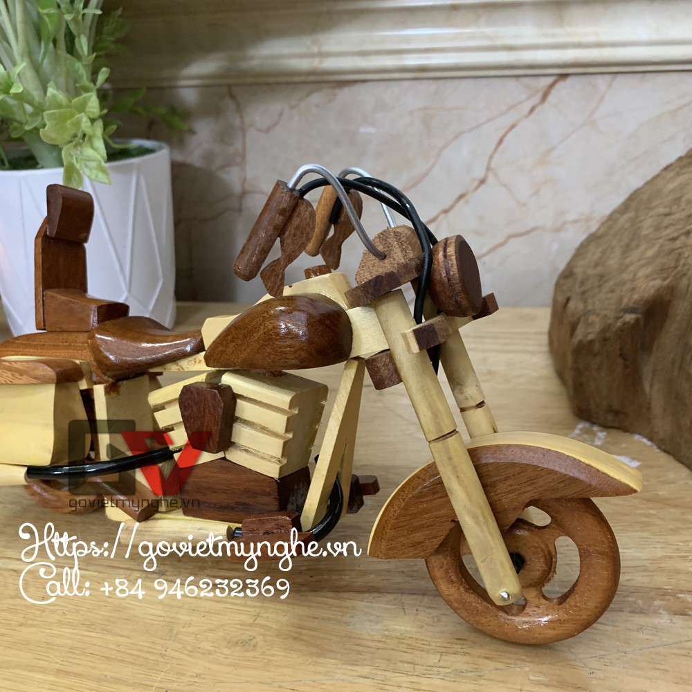 Mô hình xe mô tô gỗ trang trí mô hình xe gỗ trang trí xe Harley Davidson quà tặng mô hình - Dài 25cm - Gỗ tự nhiên