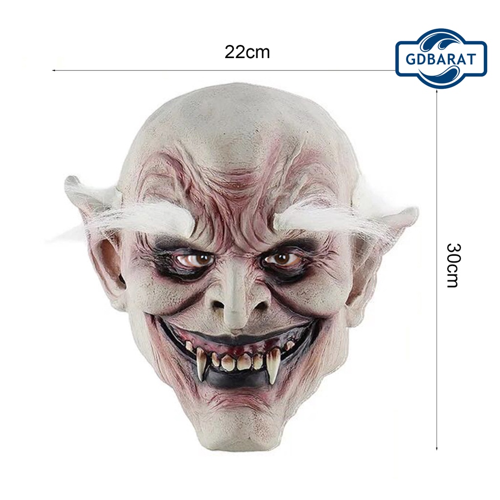 Mặt nạ zombie kinh dị hóa trang halloween lông mày trắng kinh dị độc đáo