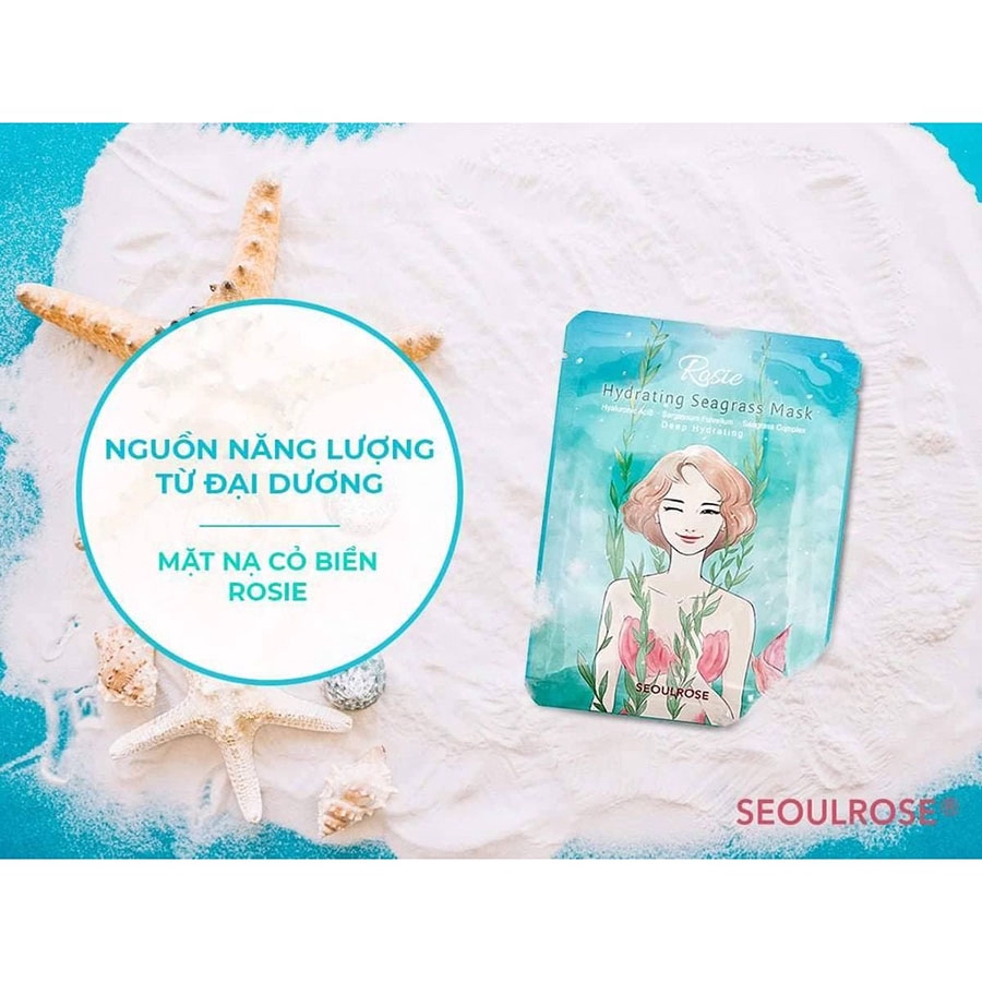Mặt Nạ Dưỡng Ẩm Cấp Nước Từ Cỏ Biển SeoulRose Rosie Hydrating Seagrass Mask 25g - skinhub