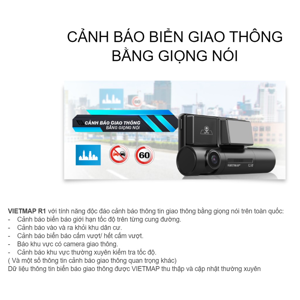 [Miễn Phí Lắp Đặt ] Camera Hành Trình Vietmap R1 [Kèm Thẻ Nhớ 64Gb]