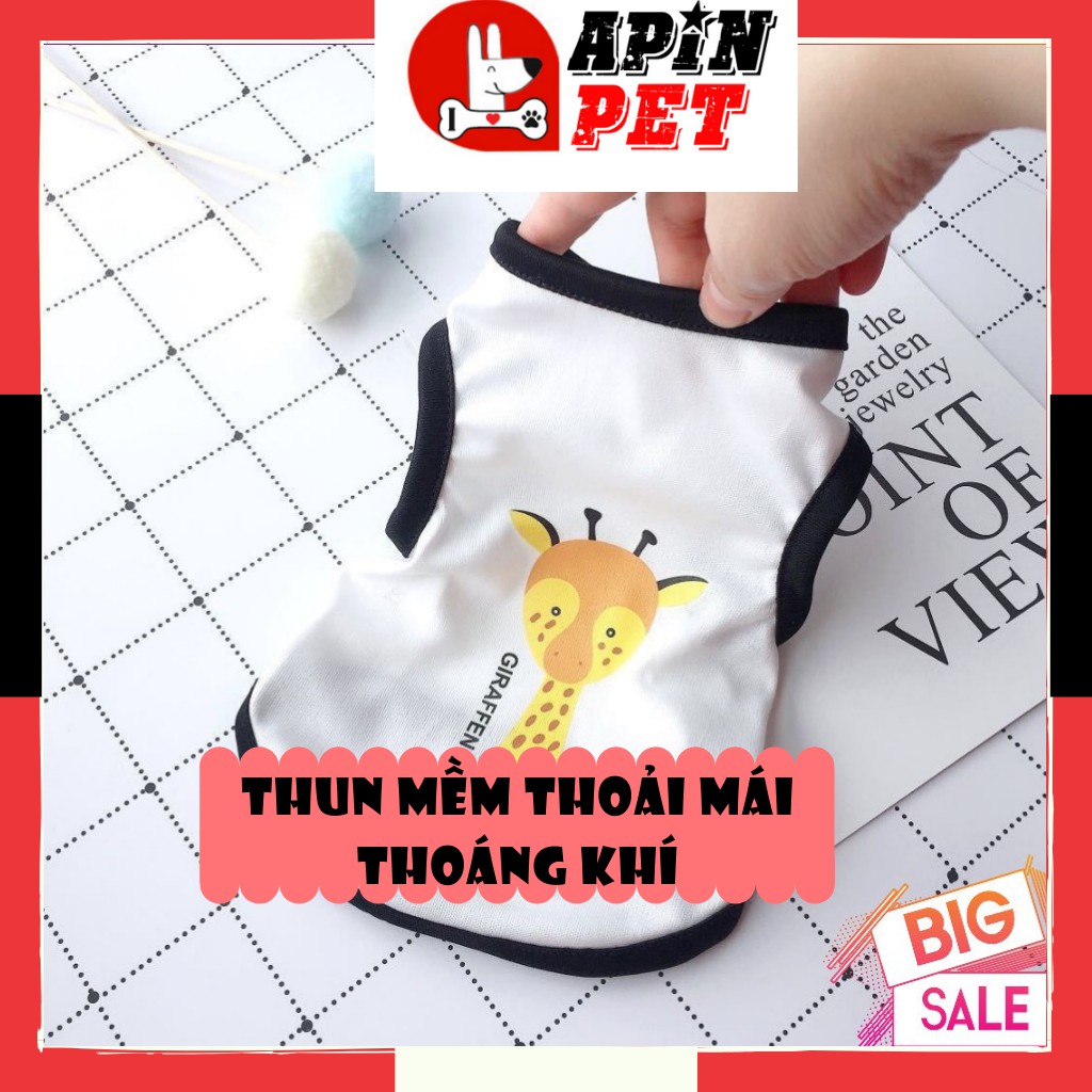 Áo Cho Chó Con In hình Ngộ Nghĩnh Co Giãn Tốt Size XS-XL