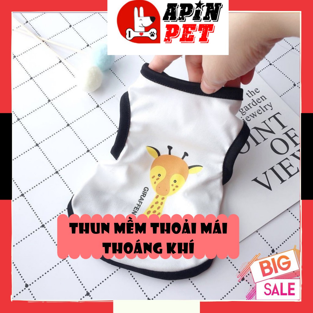 Áo Cho Chó Con In hình Ngộ Nghĩnh Co Giãn Tốt Size XS-XL