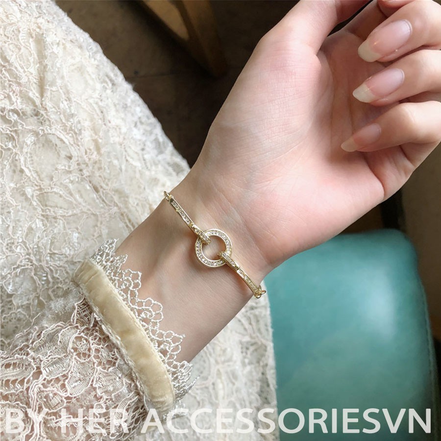 Vòng tay nữ, lắc tay nữ dây rút " Over Ring " phối đá phong cách Vintage | HER.ACC | T5