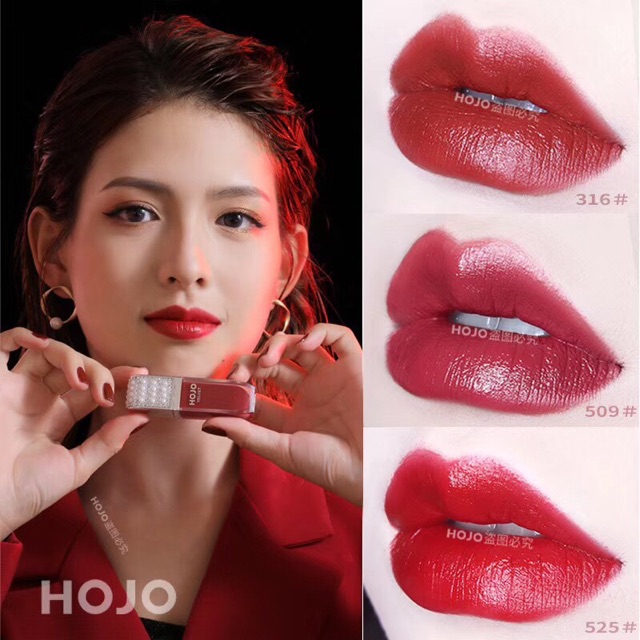 Son kem HOJO Velvet Matte Textur nắp gắn hạt sịn sò