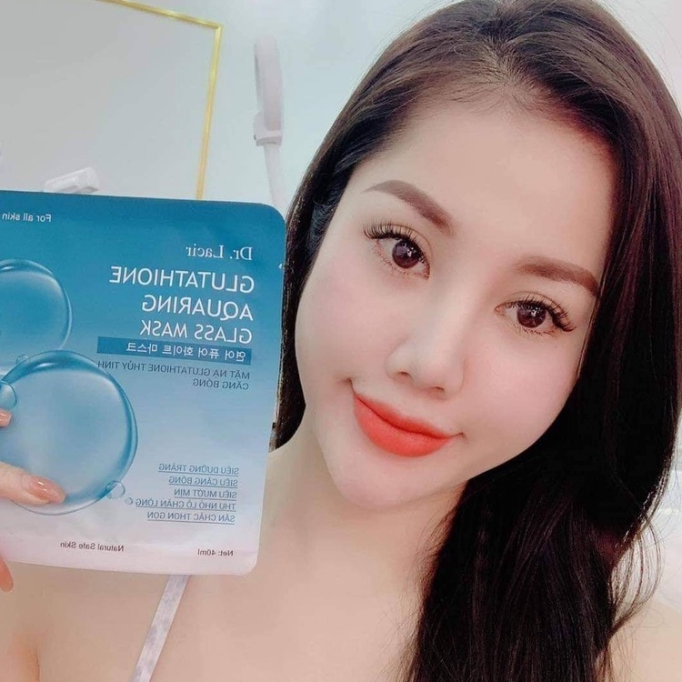 Mặt nạ thuỷ tinh cấp ẩm Dr. Lacir Glutathione dưỡng da căng bóng trắng mịn hộp 6 miếng LM01