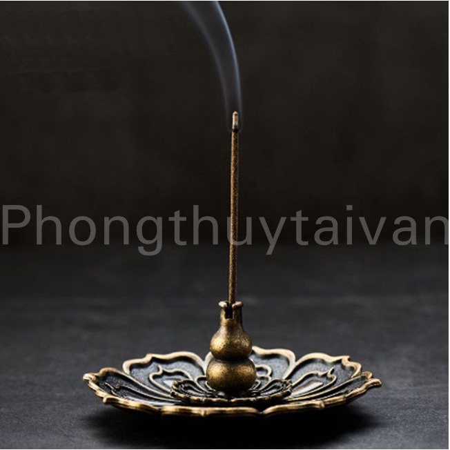 Khay Hứng Nhang Vòng,Đế cắm nhang cây ,nhang vòng HOA Hợp Kim 8.5cm - Thờ cúng