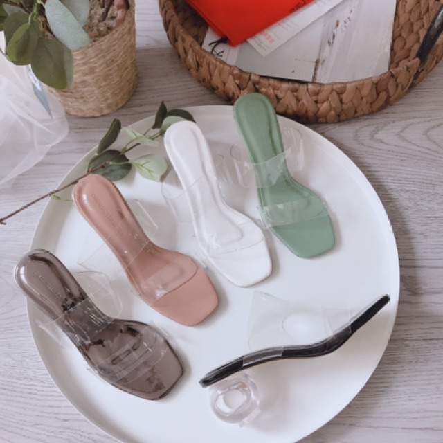 LOVIIECORNER - DÉP CAO GÓT 2 QUAI TRONG 3 PHÂN GÓT TRÒN ( ĐEN - KEM - TRẮNG - XANH - CHÌ )-DÉP CAO GÓT 3CM-D200314 | BigBuy360 - bigbuy360.vn