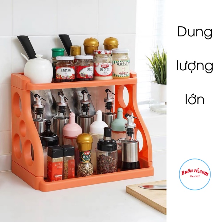 Kệ đựng gia vị 2 tầng thân Bong Bóng thông minh -  Kệ đựng đồ nhà bếp, nhà tắm 2 tầng đa năng Br 01669