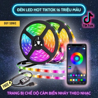 Cuộn dây đèn led Tiktok, LED RGB 5050 điều khiển thông minh 16 triệu màu, led dán tường thông minh