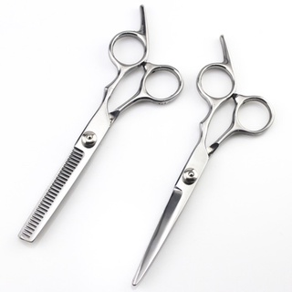 Combo Bộ 2 Kéo cắt và tỉa tóc DEVELOPE (Trắng) + Dao cạo râu đa năng